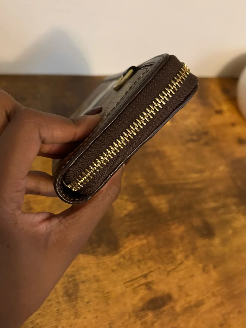Vintage Coach Heritage Signature Stripe Zip Around Wallet